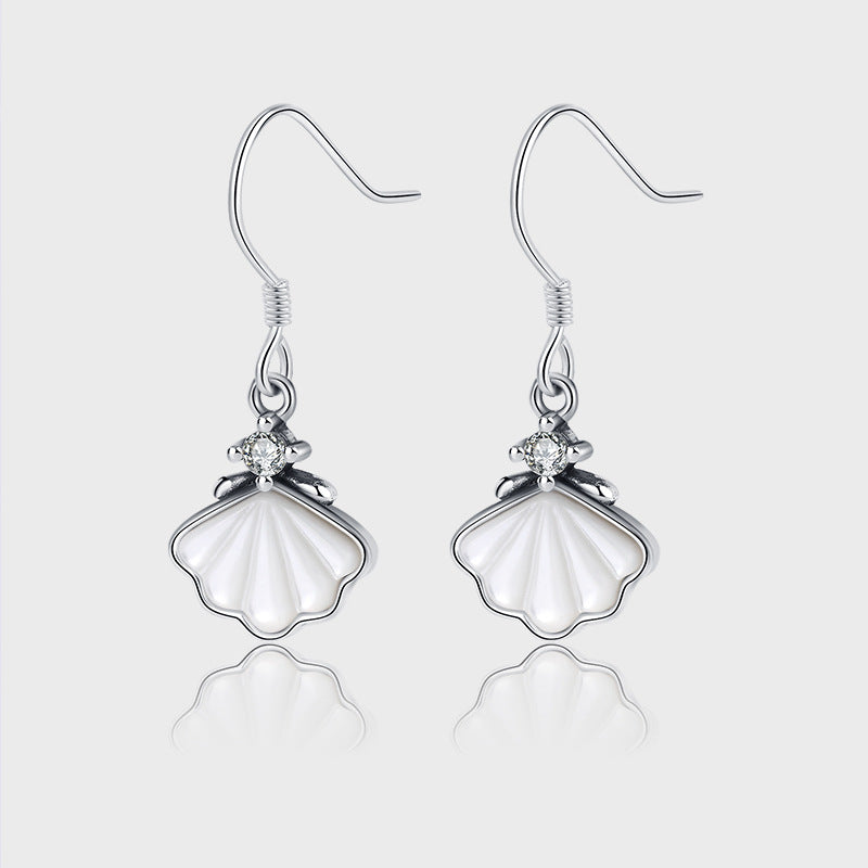 S925 Sterling Silver Shell Ear Clip Earrings for Women