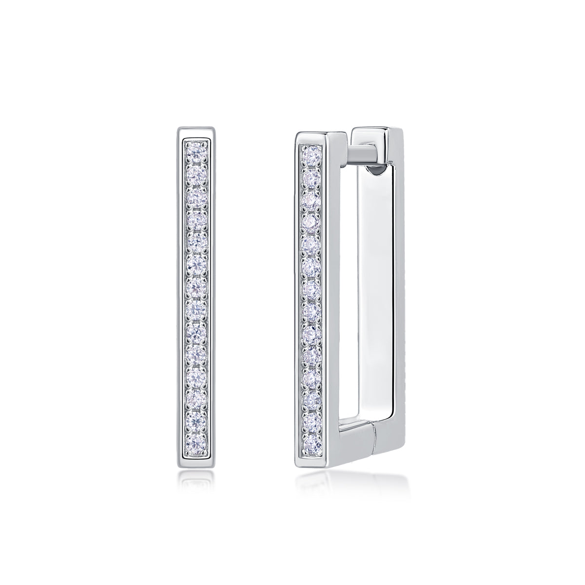 Brave – Moissanite Stud Earrings (S925 Silver, Platinum Plated)