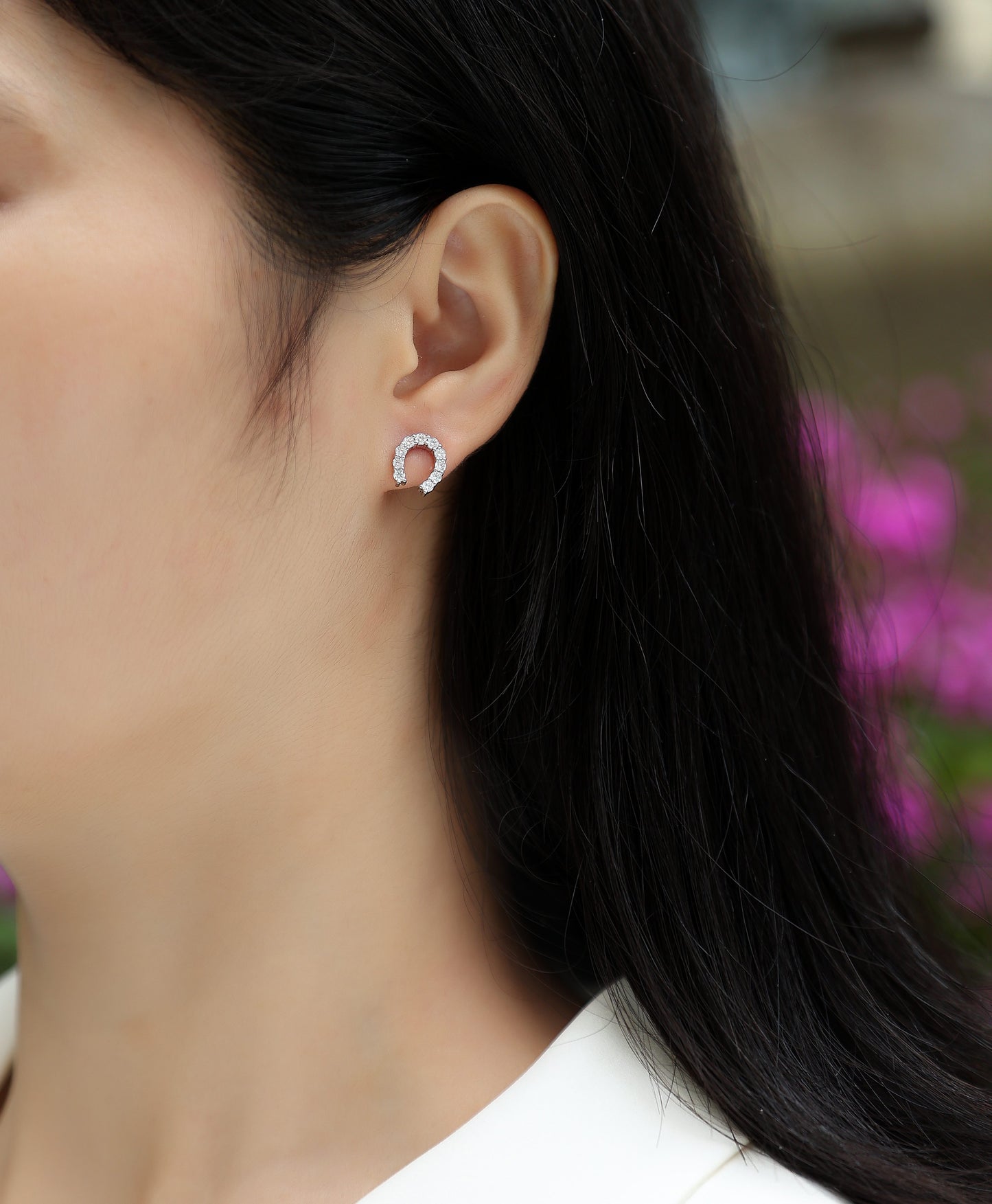 Moissanite Stud Earrings (S925 Silver, Platinum Plated)