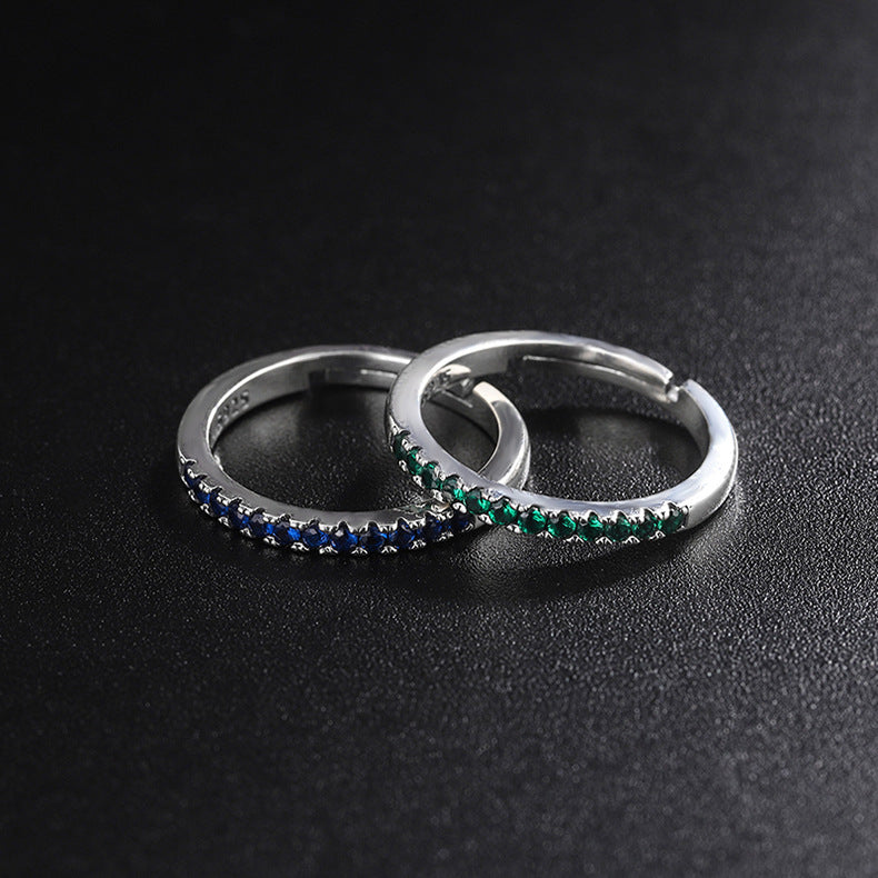 S925 Sterling Silver Overlapping Diamond Ring