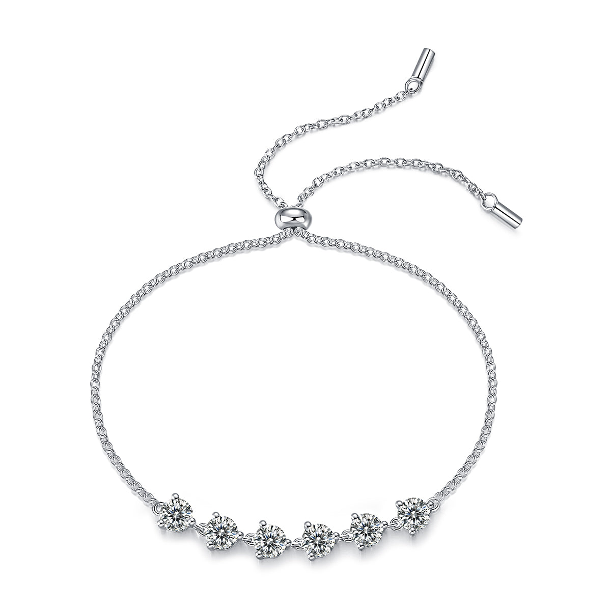 Moissanite Bracelet (S925 Silver, Platinum Plated)