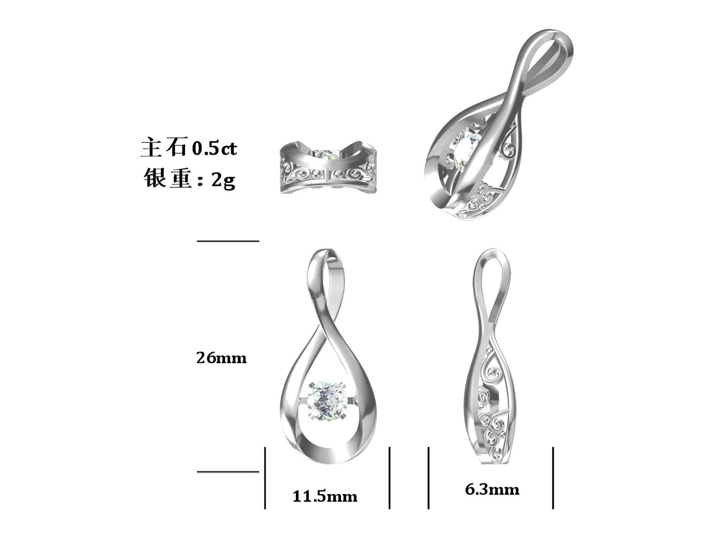 Luxury Moissanite Pendant Necklace – S925 Silver