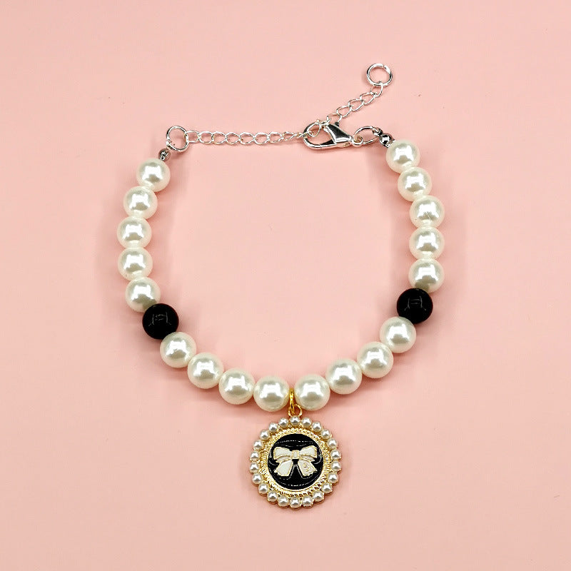 Pet Pearl Necklace with Bell – Love Design Cat & Dog Accessory